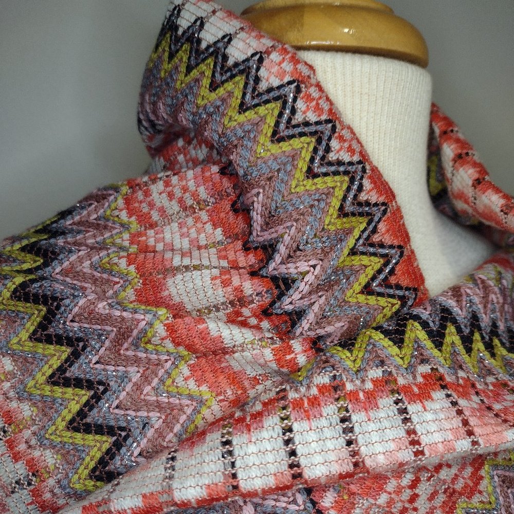 MISSONI Iconic Zigzag Cotton Blend Scarf Anthropologie - Picture 3 of 4